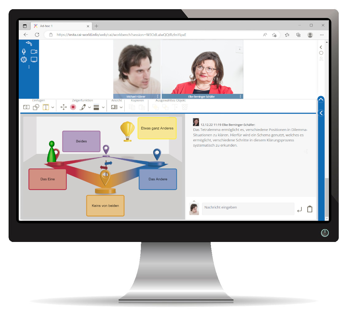 Monitor mit CAI World im Browser
